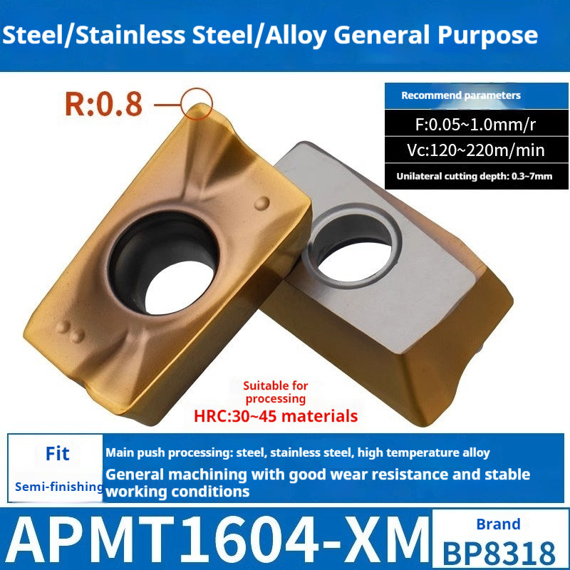 2037-CNC milling cutter APMT1135 special carbide 1604 milling cutter for cast iron r0.8 rough milling coated inserts Shandong Denso Pricision Tools Co.,Ltd.